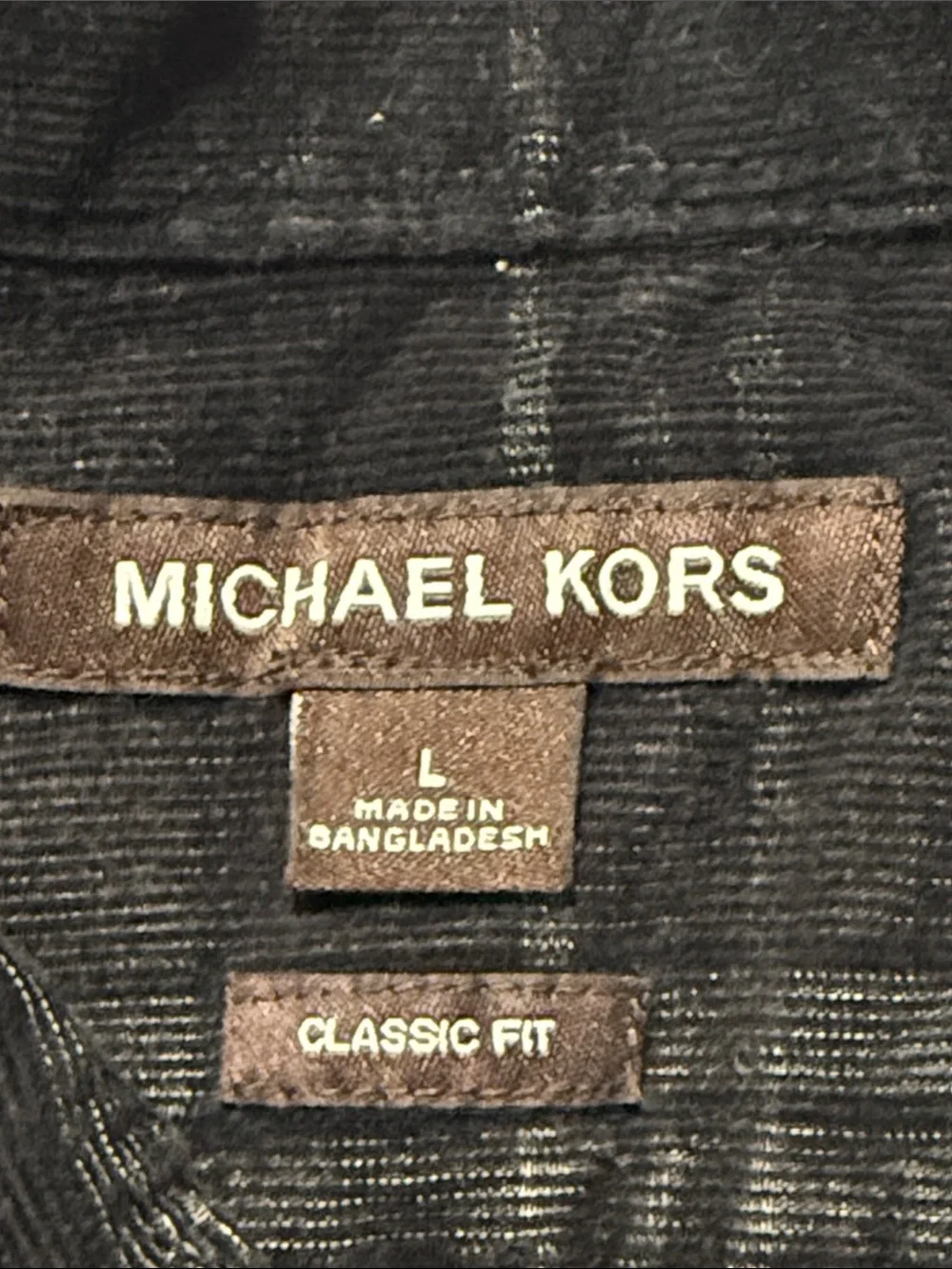 Michael Kors Black Plaid Button-Down Shirt